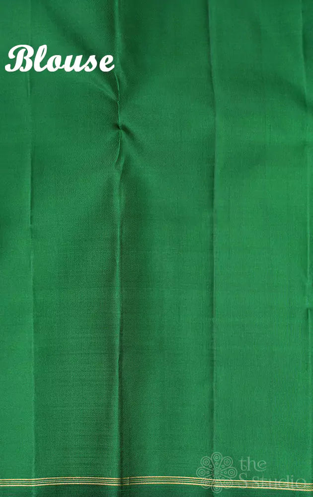 Red kanjivarm silk saree with elephant motifs