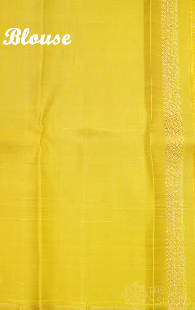 Light pink kanchi silk saree without border