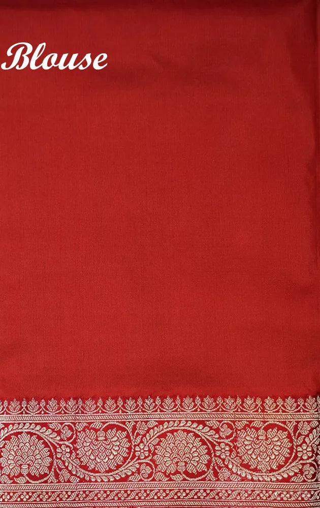 Purple katan banarasi silk saree with red border
