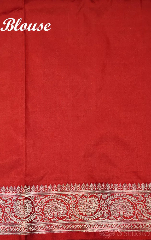 Mango yellow katan banarasi silk saree with small zari buttas