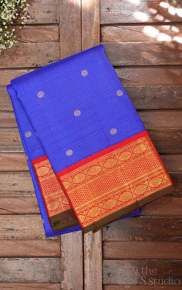 Royal blue vairaoosi kanchipuram silk saree