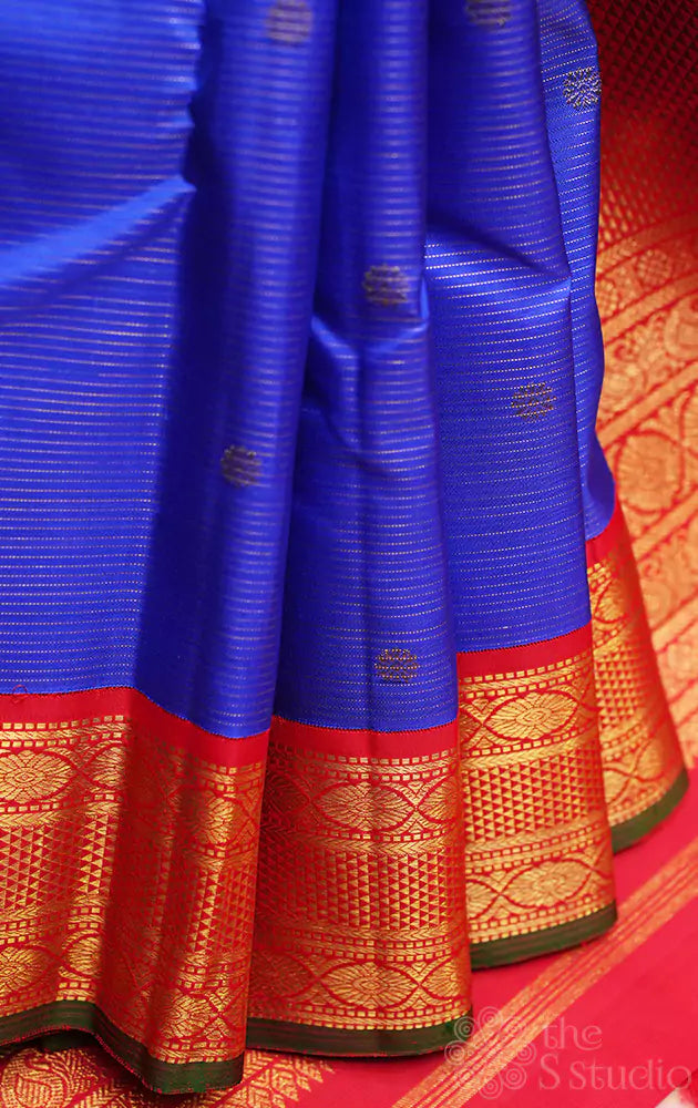 Royal blue vairaoosi kanchipuram silk saree
