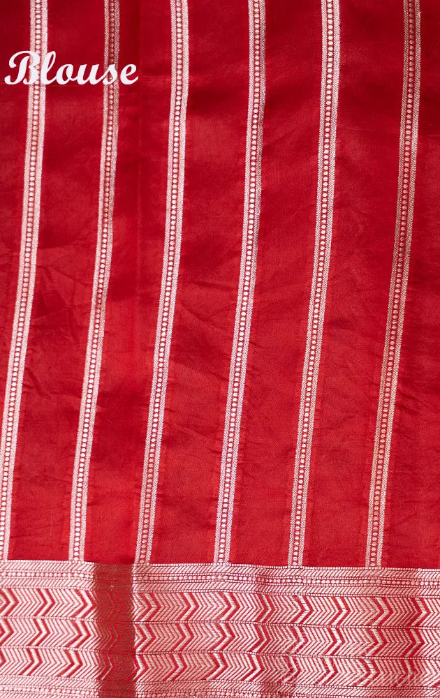 Navy blue chiniya banarasi silk saree with floral silver zari work