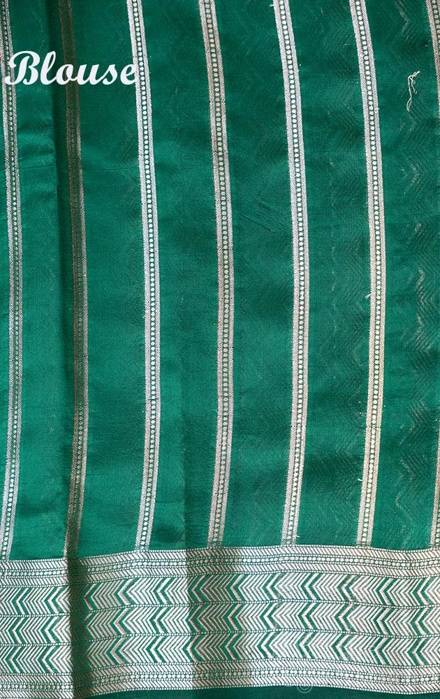 Maroon chiniya banarasi silk saree with contrast blouse