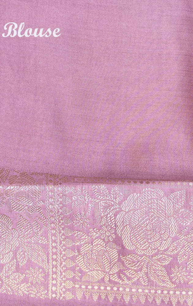 Sandal colour chiniya banarasi silk saree with self border