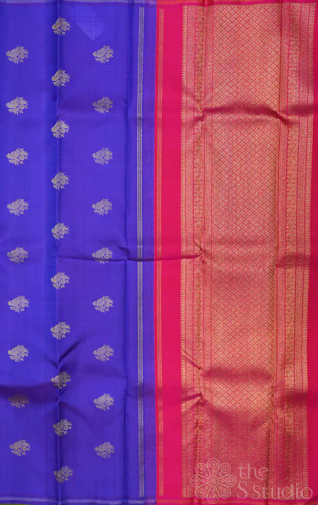 Chutney green kanchipuram silk saree with bird motifs and double pallu