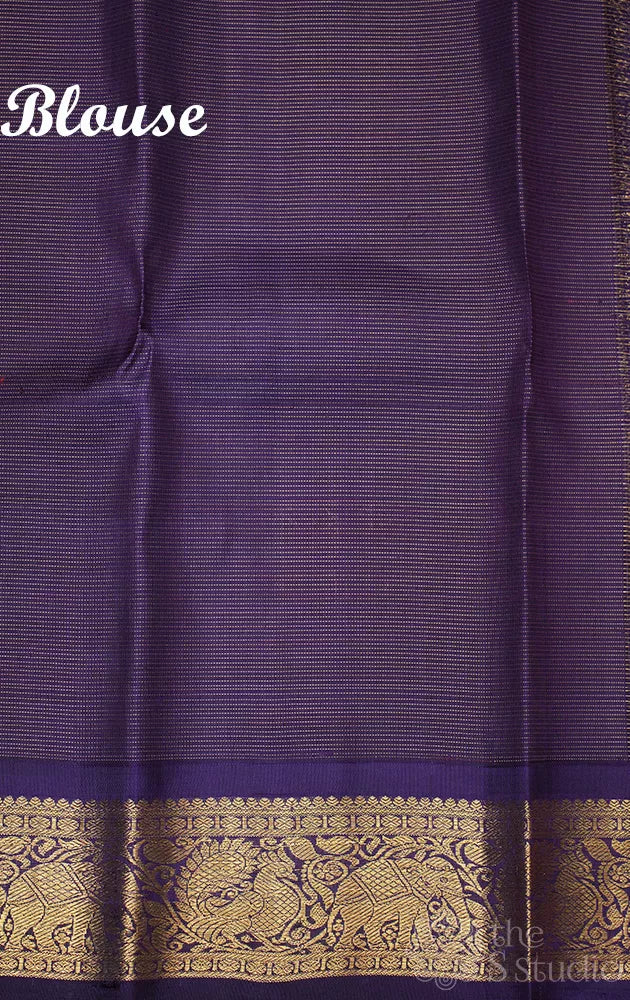Peach vairaoosi kanjivaram silk saree with korvai border