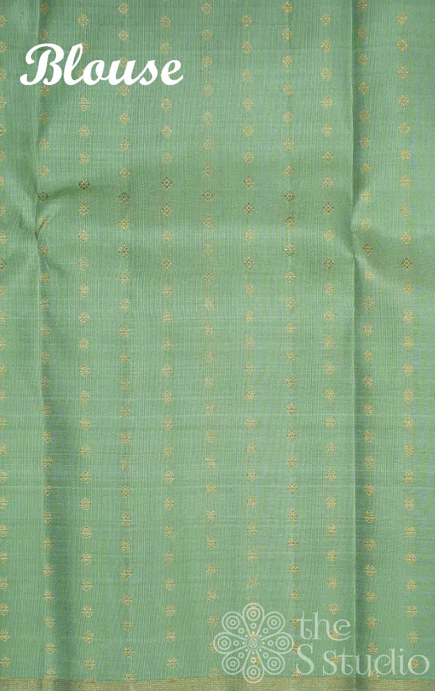 Aubergine violet kanchipuram silk saree with lotus motifs