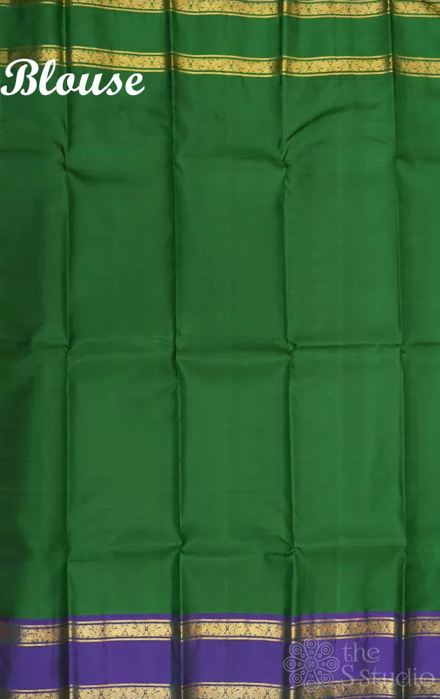 Lotus pink rettai pet pure zari kanjivaram silk saree with ganga jamuna border