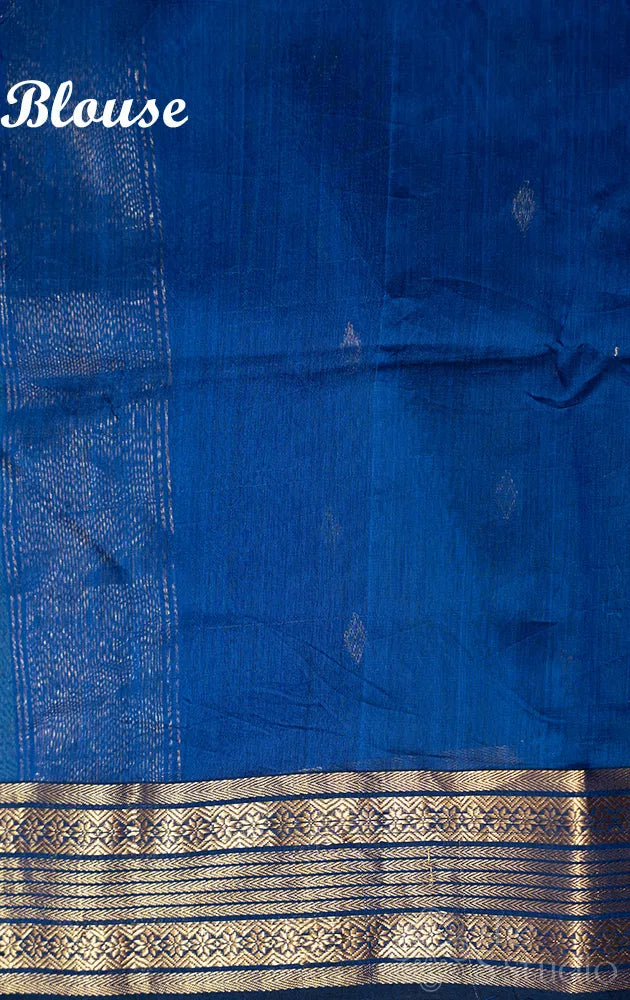 Sage green maheshwari silk coton saree with small buttas and zari border