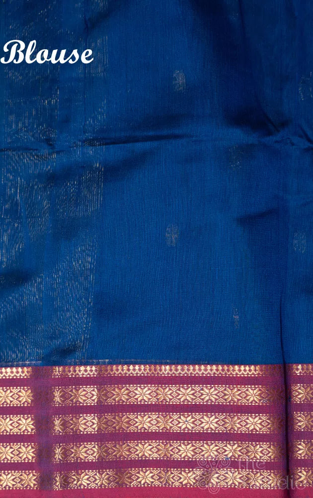 Grey maheshwari silk cotton saree with small zari border