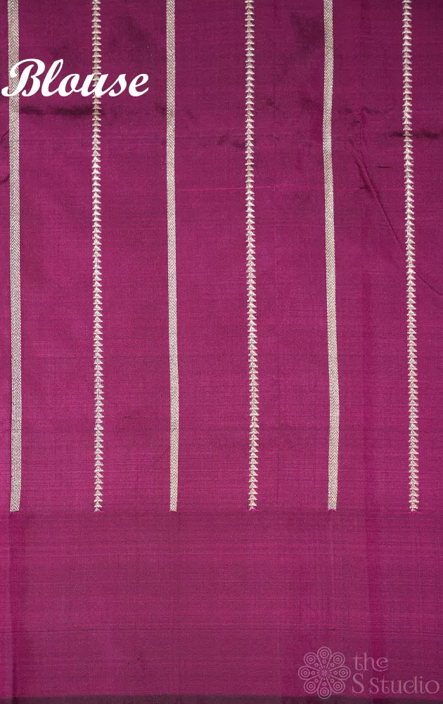 Purple katan banarasi silk saree with kadwa butta