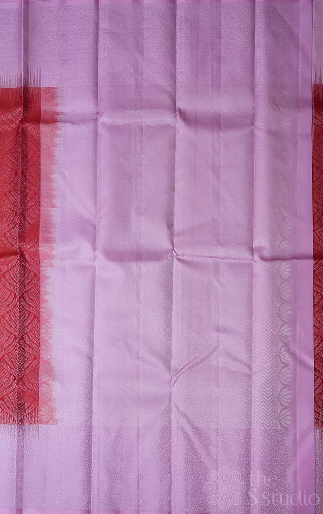 Red soft silk saree with pink border
