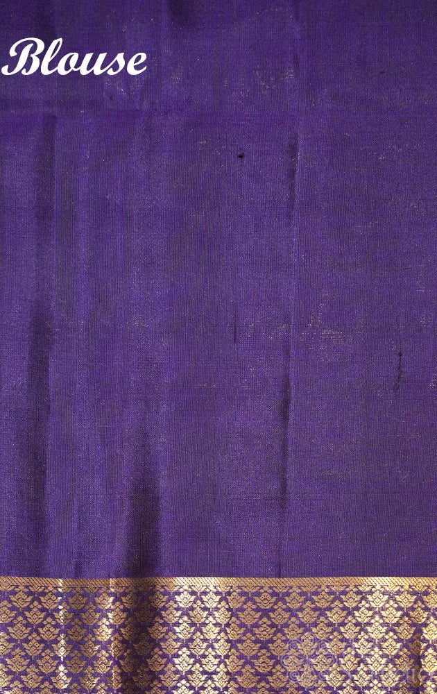 Violet soft silk saree with small zari border
