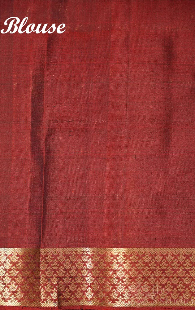 Maroon soft silk saree with small zari border