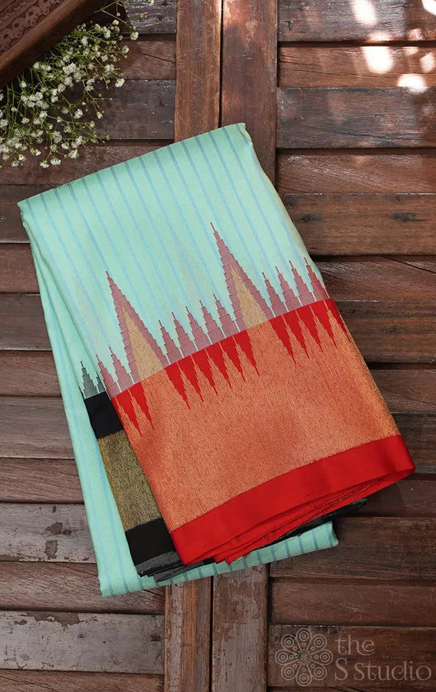 Sea green 8 kol korvai kanchipuram silk saree