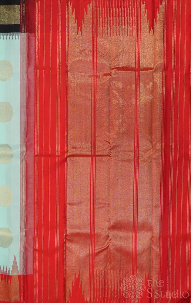 Turquoise green 8 kol korvai kanchipuram silk saree