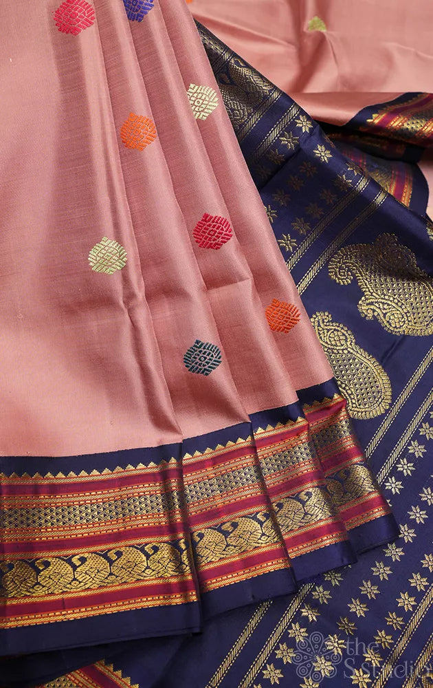 Chikku colour kanchipuram silk saree with adai weaving