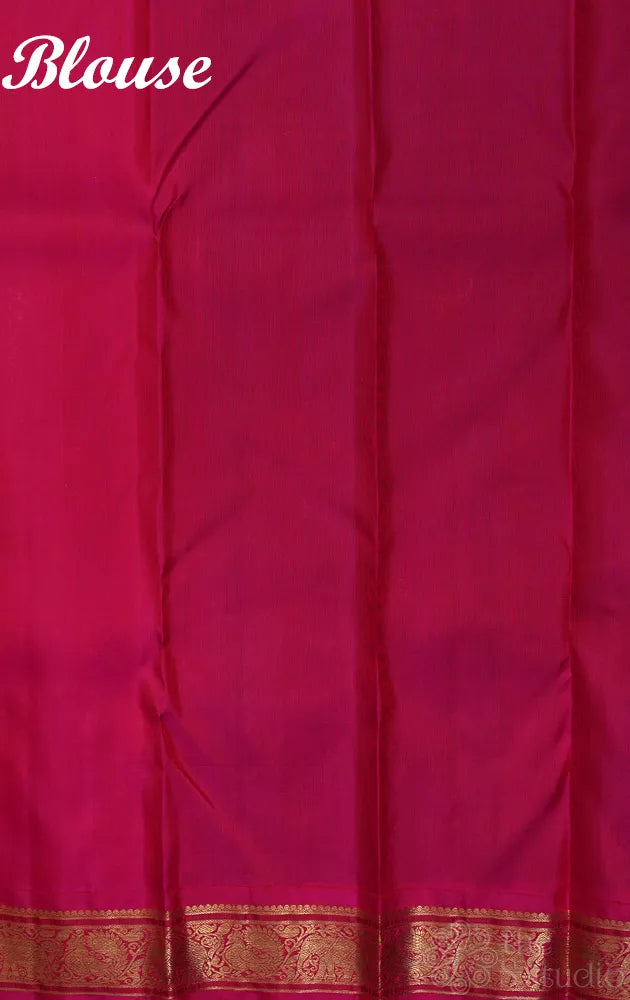 Mango yellow ganga jamuna kanchi pattu saree with double pallu