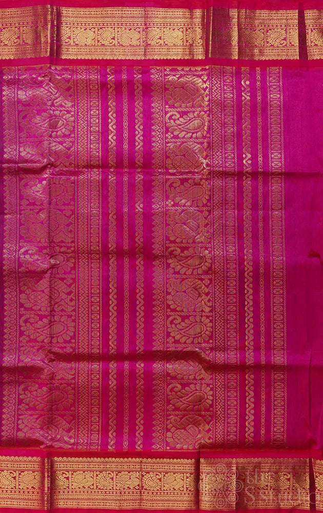MS blue handwoven cotton silk saree with korvai zari border