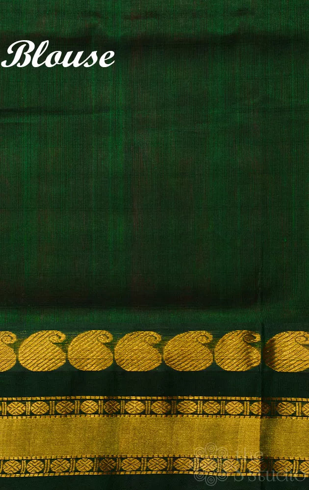 Pinkish peach handloom cotton silk saree with checks