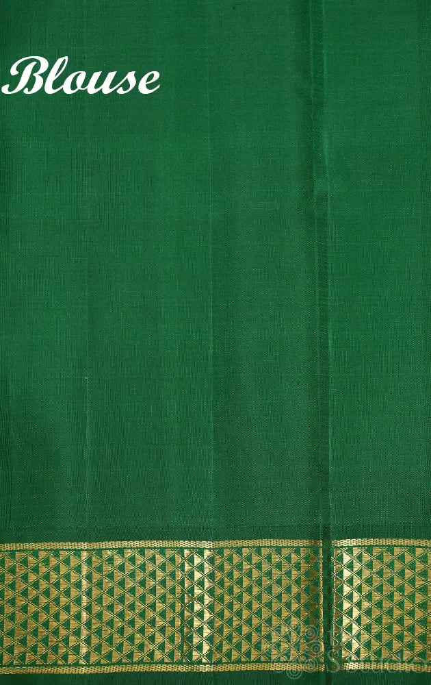Mustard madisar kanchipuram silk saree with korvai green border