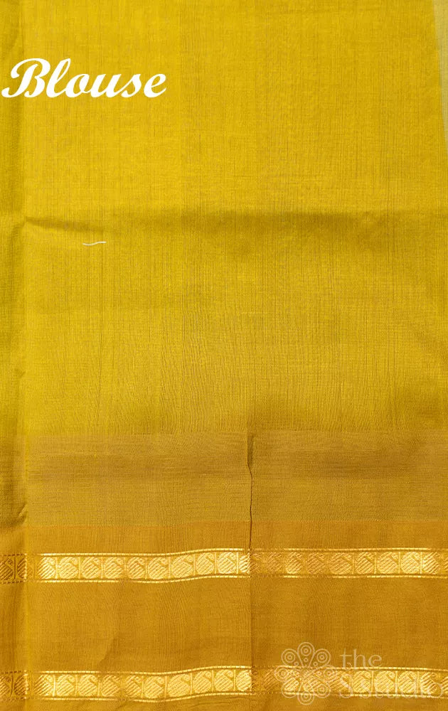 Aqua blue silk cotton saree with rettaipet border