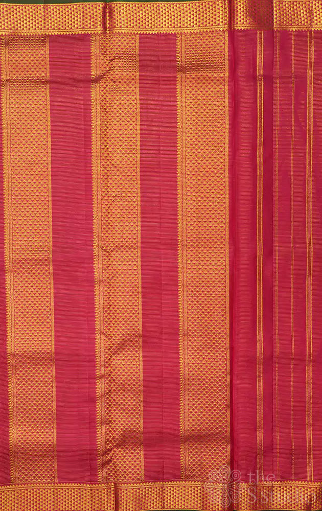 Maroon vairaoosi 10 yards madisar kanchi silk saree with buttas