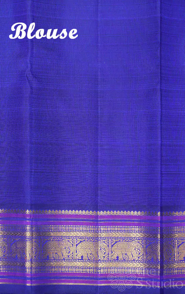 Sea green pure zari vairaoosi kanchipuram silk saree with korvai border