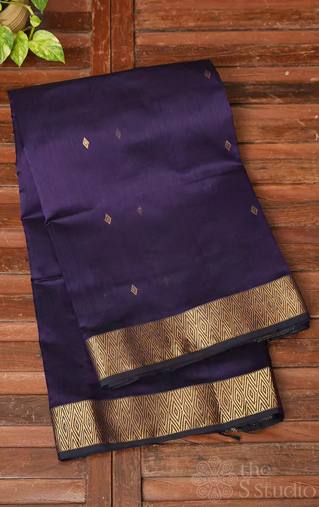 Nayanthara inspired violet Maheshwari silk cotton saree
