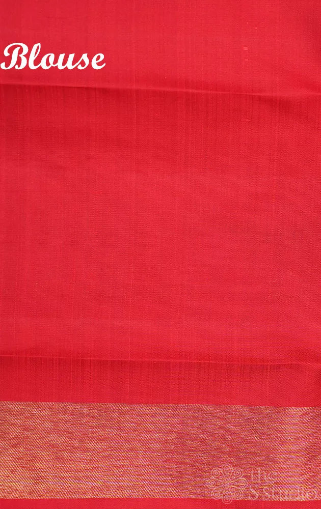 Dark green kanchi silk saree with red big border