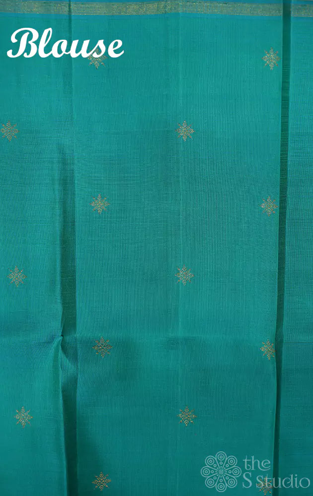 Yellow and sea green reversible digital printed kanchi silk saree (Pre-order available)
