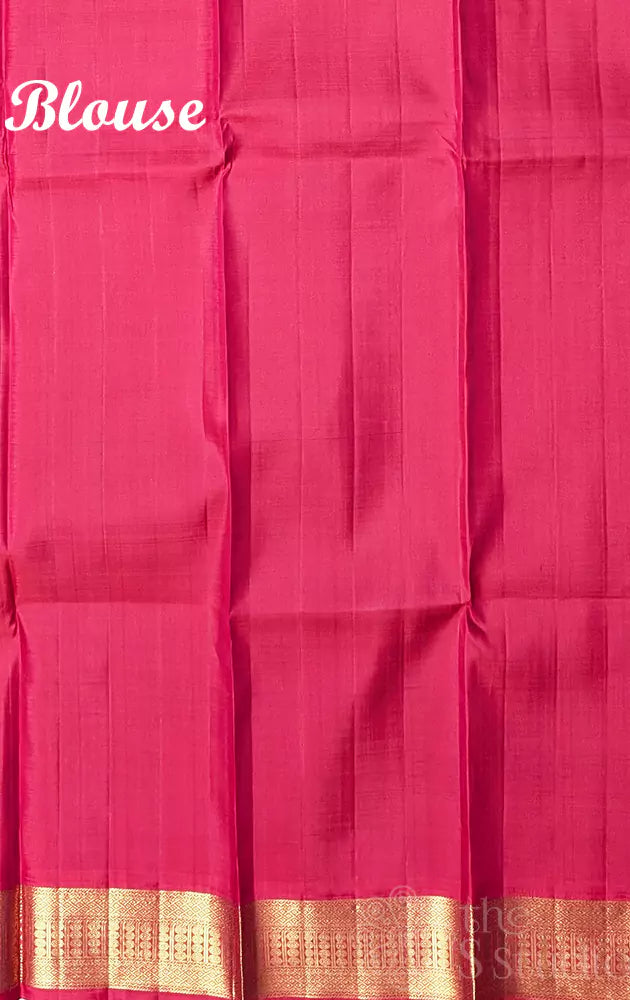 Olive green coloured kanchi hand painted kalamakari saree with korvai red border