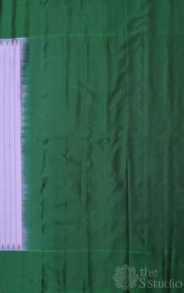 Lavender gadwal silk saree with temple border