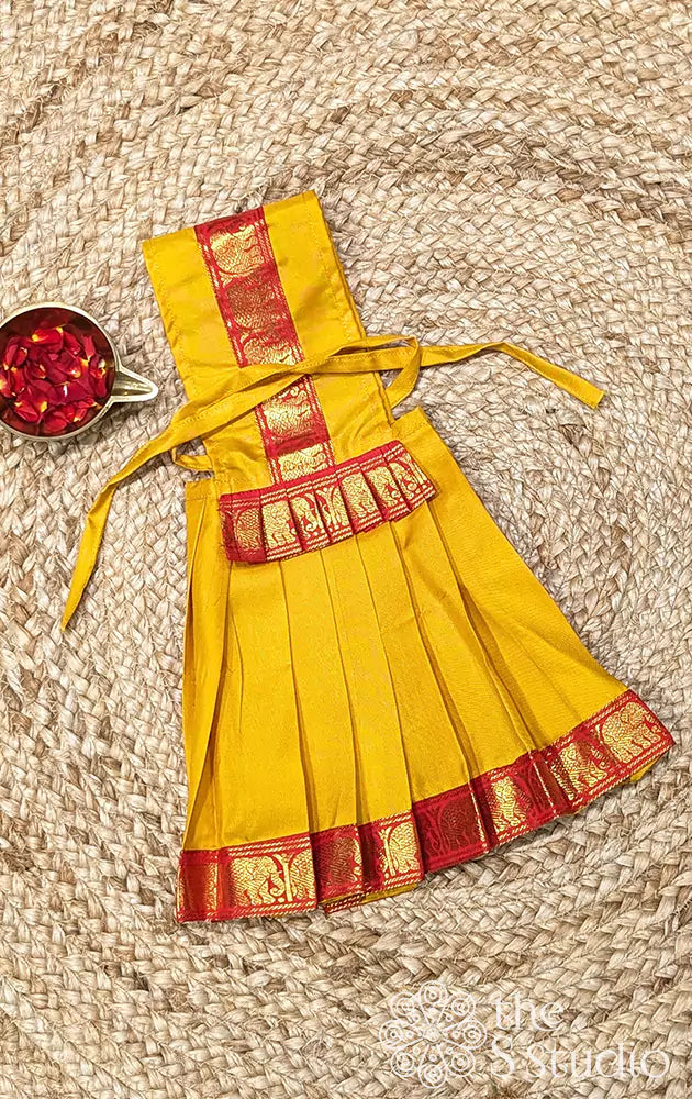 Mango yellow with red border Goddess Vasthram