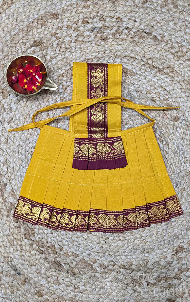 Yellow with maroon border Goddess Vasthram