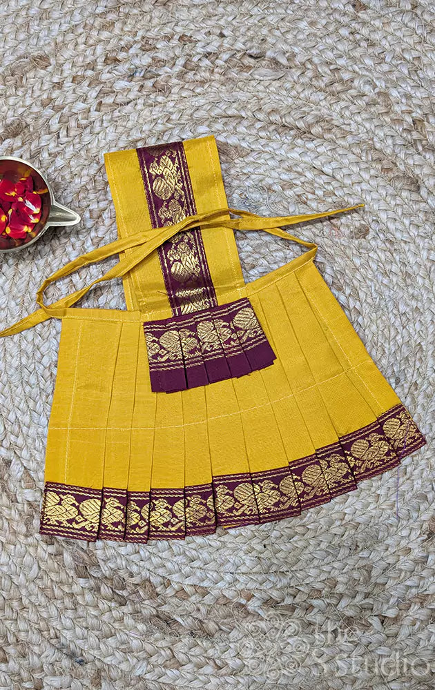 Yellow with maroon border Goddess Vasthram