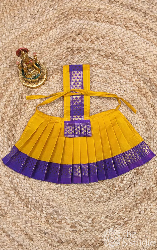 Yellow with purple single border Goddess Vasthram