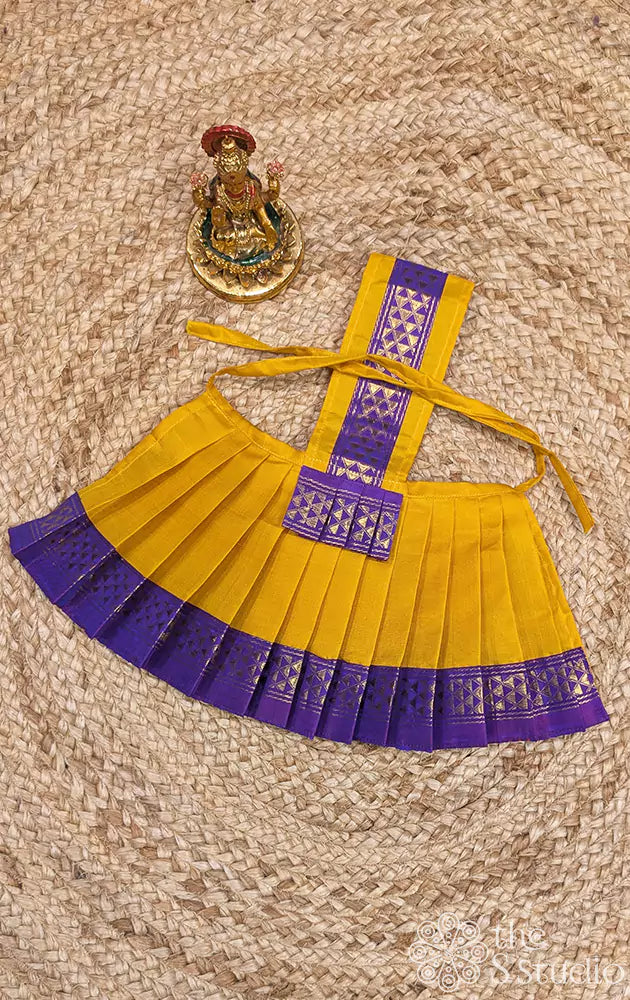 Yellow with purple single border Goddess Vasthram
