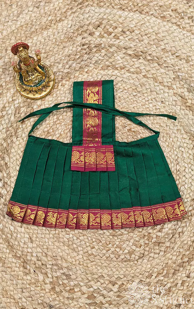 Green with maroon single border Goddess Vasthram