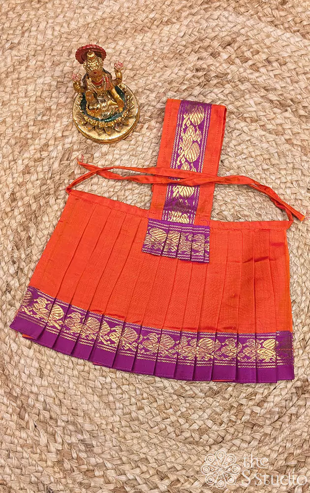 Orange with magenta single border Goddess Vasthram