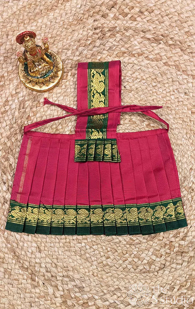 Maroon with green single border Goddess Vasthram