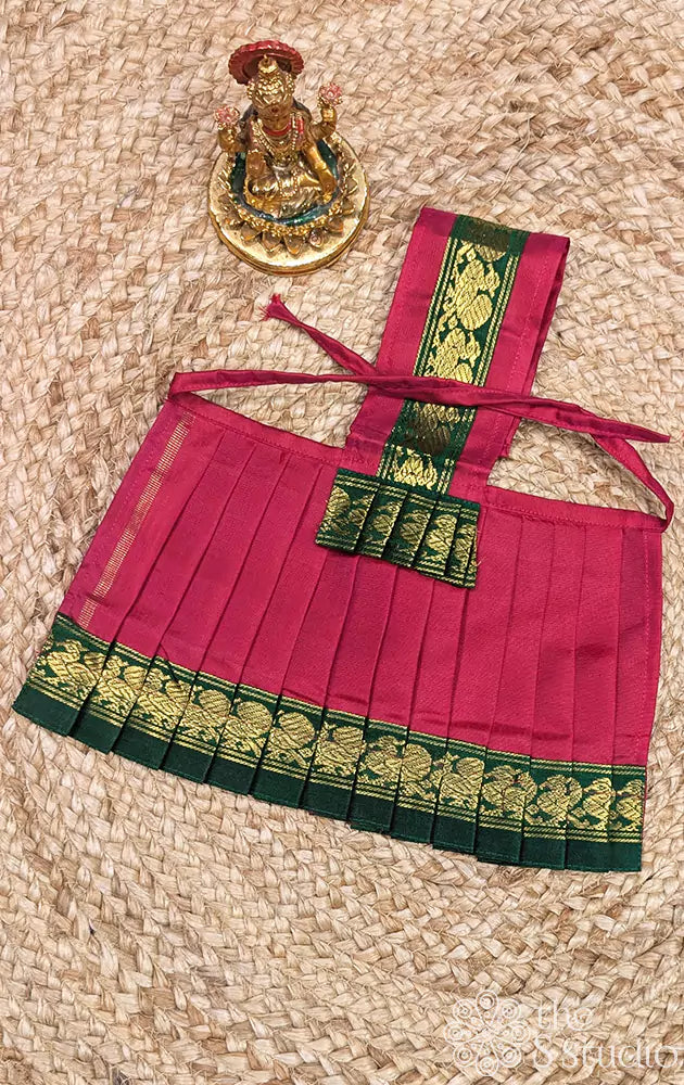 Maroon with green single border Goddess Vasthram