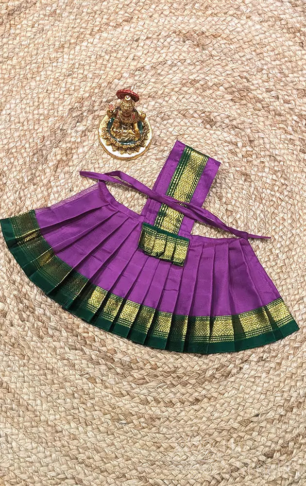 Purple with green single border Goddess Vasthram
