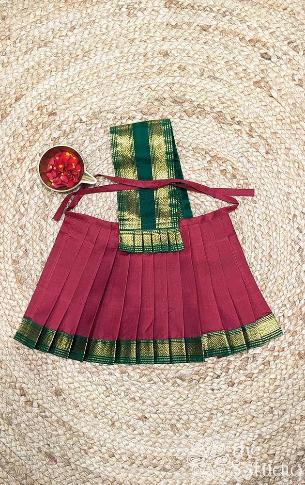 Maroon with green border goddess vasthram