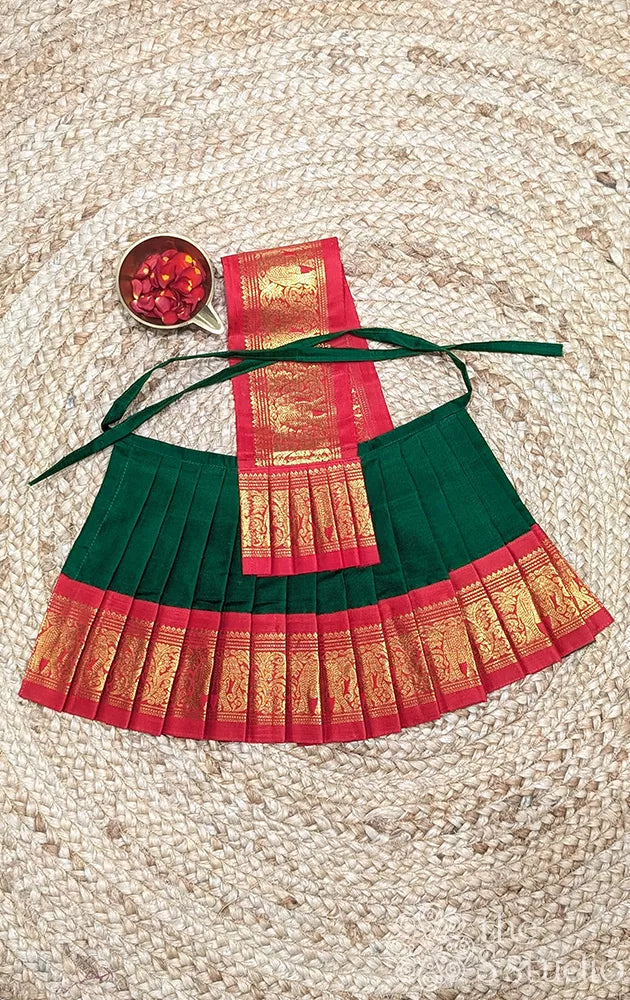 Green with red getti border goddess vasthram