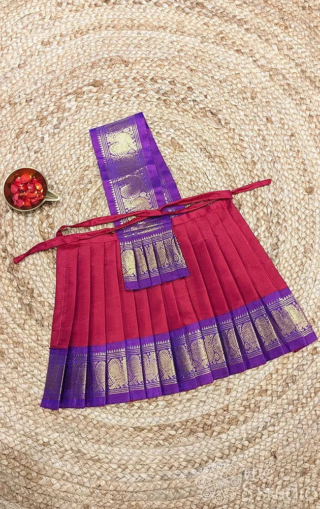 Maroon with purple getti border 10 Inch goddess vasthram