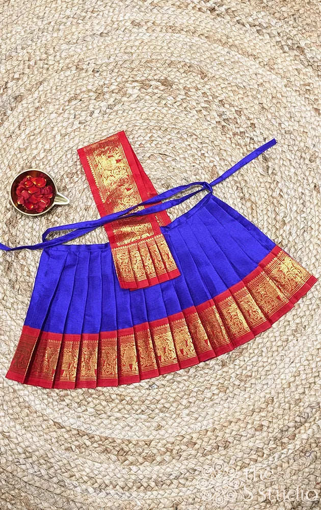 Royal blue with red getti border 8 Inch goddess vasthram