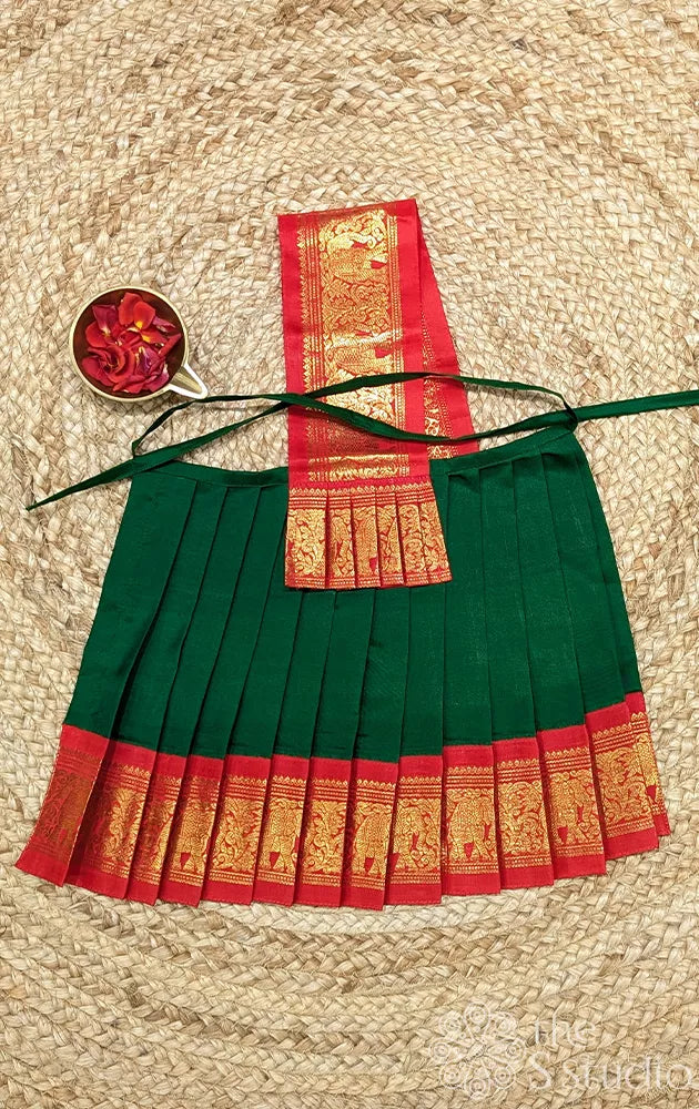 Green with red getti border 10 Inch goddess vasthram