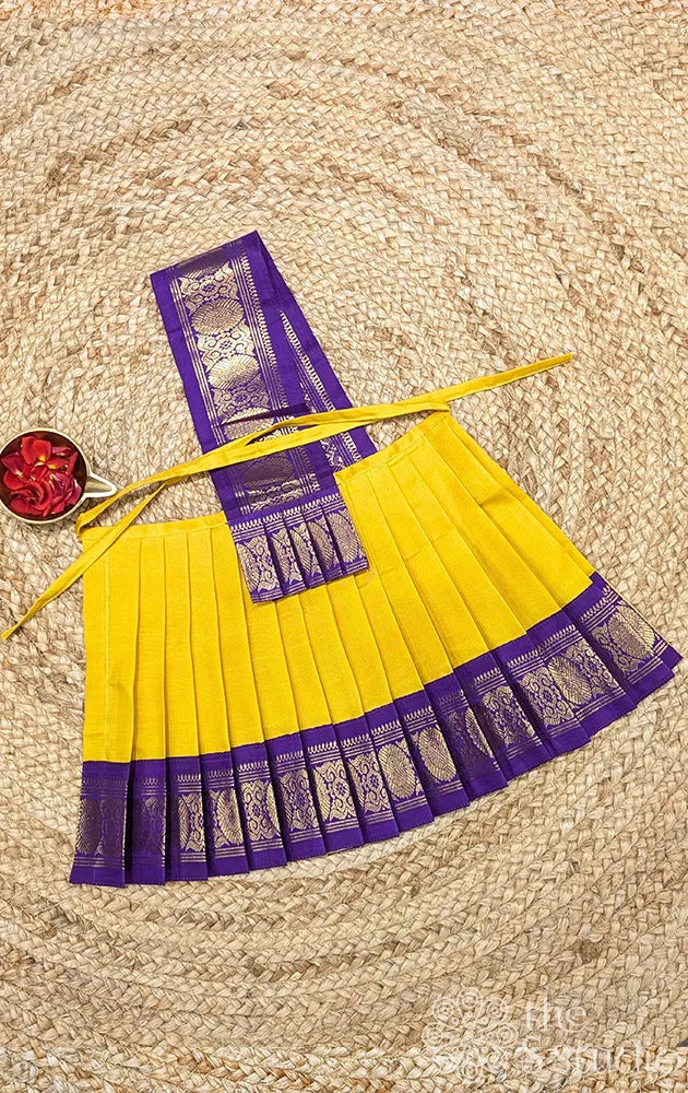 Yellow with violet getti border 10 Inch goddess vasthram